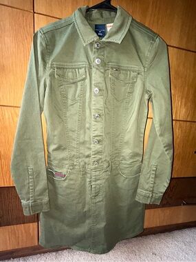 Tommy Hilfiger Olive Green Button Up Jean dress